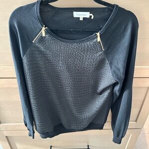 Calvin Klein Black Croc-Embossed Pullover